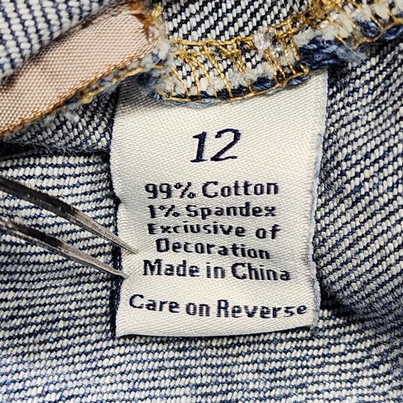 Simply Vera Vera Wang Jeans Womens 12 Blue Distressed Crop Straight Leg Stretch - Picture 8 of 14